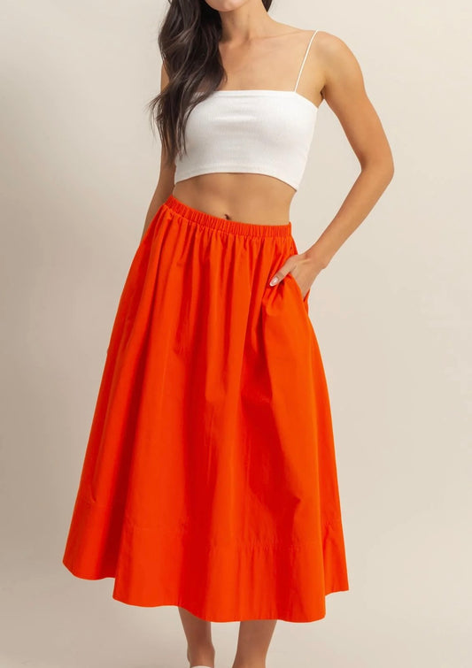 Long cotton skirt with pockets